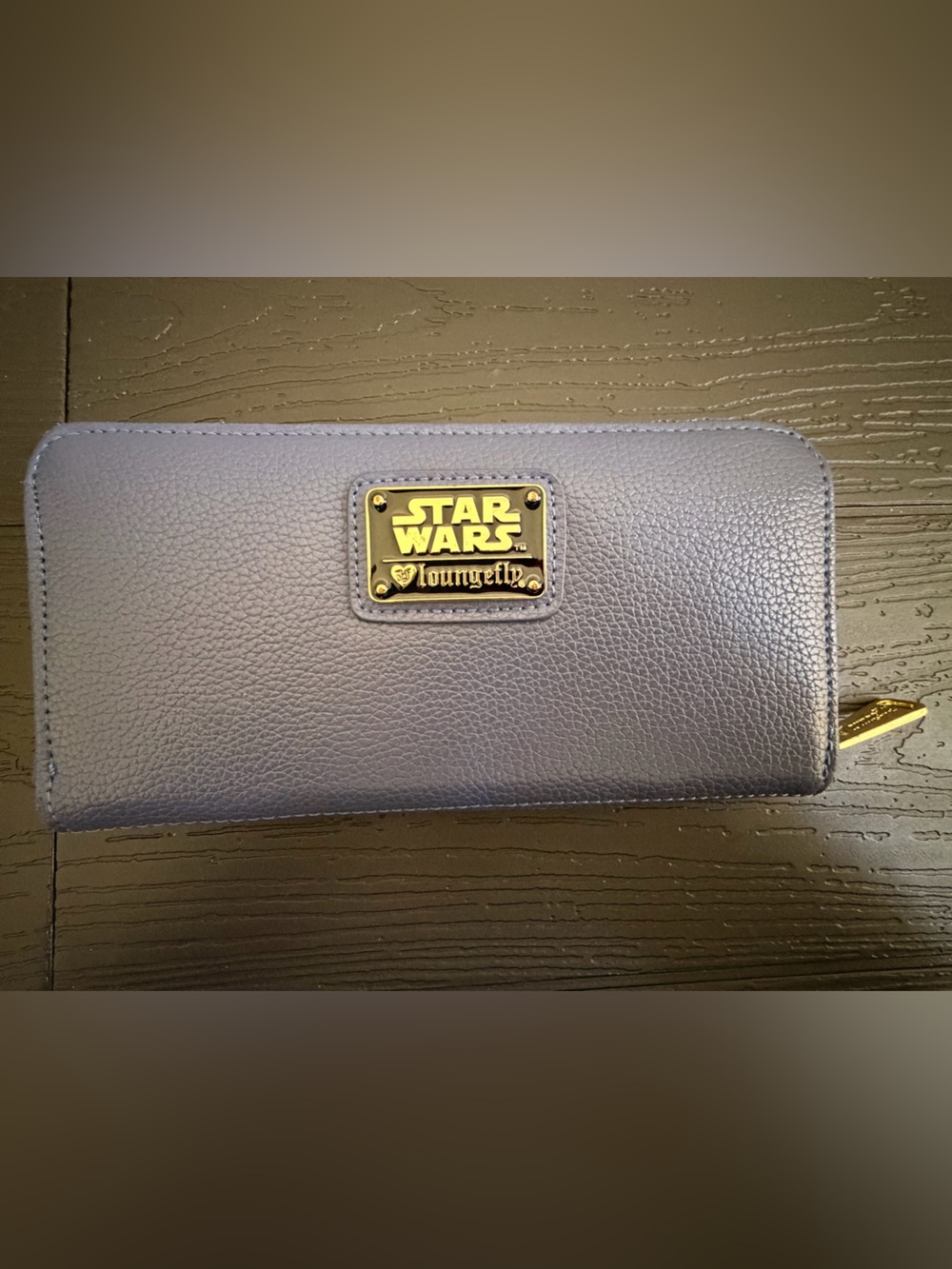 Loungefly Star Wars Lavender Zip-Around Wallet with Gold Plaque